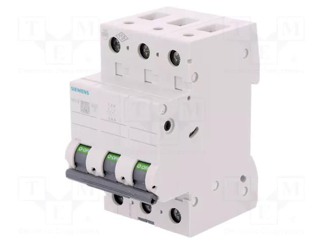 Circuit breaker; 400VAC; Inom: 300mA; Poles: 3; Charact: C; 6kA; IP20 SIEMENS 5SL6314-7