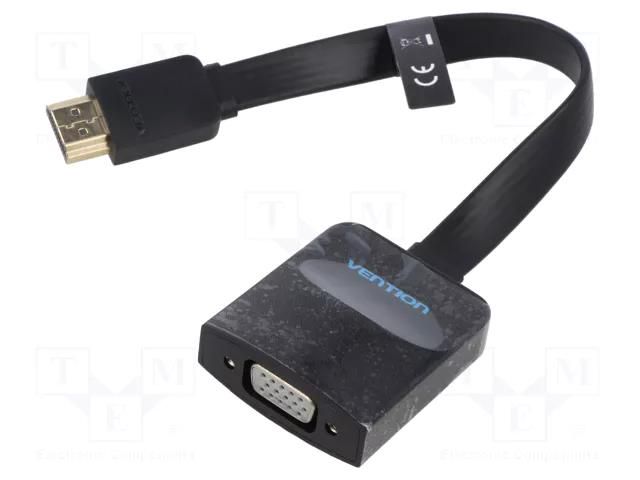 Converter; D-Sub 15pin HD socket,HDMI plug; 0.15m; HDMI 1.4 VENTION 74345