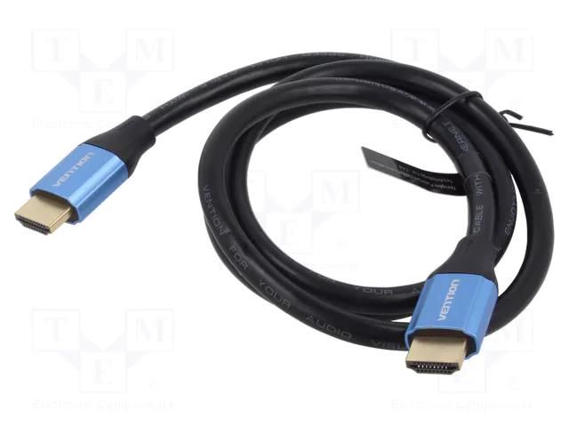 Cable; HDMI plug,both sides; PVC; Len: 1m; black; 30AWG VENTION ALHSF