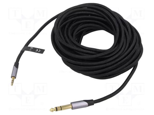 Cable; Jack 3.5mm 3pin plug,Jack 6,3mm 3pin plug; 1m; black VENTION BAUHF