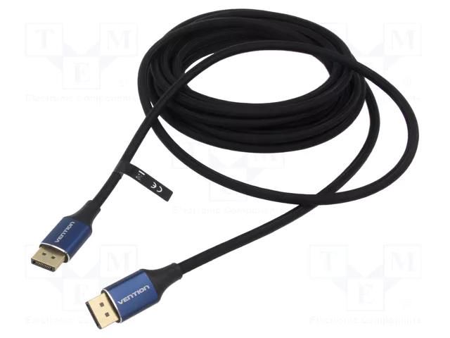 Cable; DisplayPort plug,both sides; PVC; textile; Len: 5m; black VENTION HCELJ