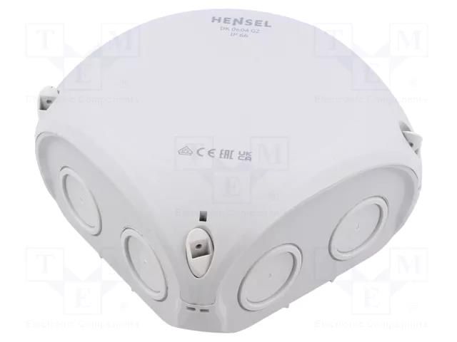 Enclosure: junction box; X: 130mm; Y: 130mm; Z: 77mm; IP66; grey HENSEL HENSEL-DK-0604-GZ