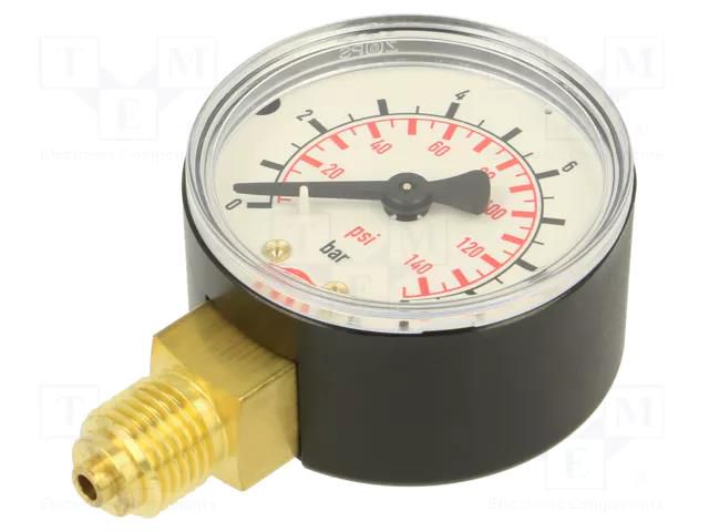 Manometer; 0÷10bar; 50mm; non-aggressive liquids,inert gases PNEUMAT 106-KD