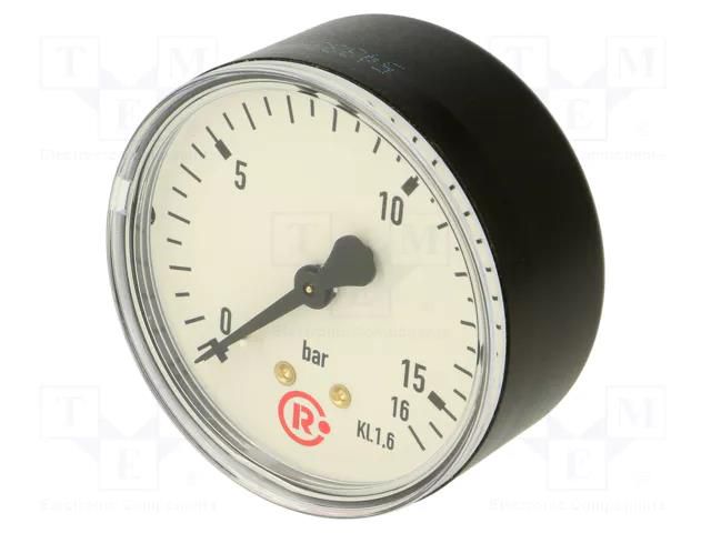 Manometer; 0÷16bar; 63mm; non-aggressive liquids,inert gases PNEUMAT 218-K