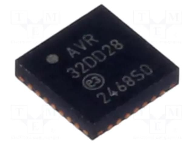 IC: AVR microcontroller; VQFN28; Ext.inter: 23; Cmp: 1; AVR32 MICROCHIP TECHNOLOGY AVR32DD28-I/STX