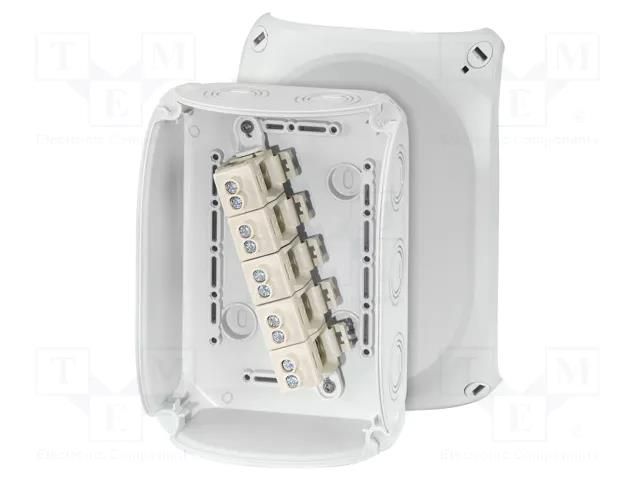 Enclosure: junction box; X: 130mm; Y: 180mm; Z: 77mm; IP66,IP67; grey HENSEL HENSEL-KF-1010-G