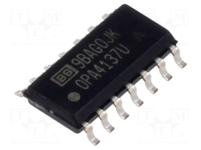 IC: operational amplifier; 1MHz; Ch: 4; SO14; tube TEXAS INSTRUMENTS OPA4137UA