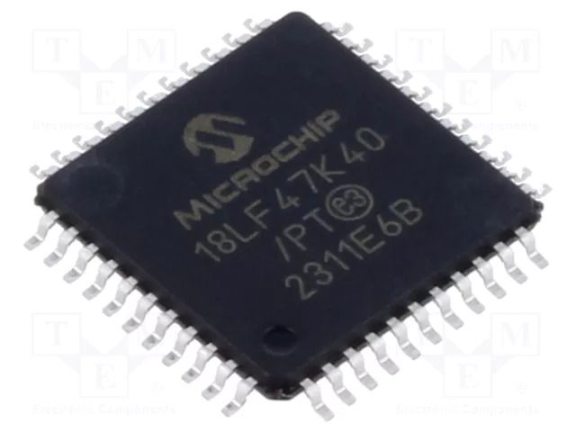 IC: PIC microcontroller; 64MHz; 1.8÷3.6VDC; SMD; TQFP44; PIC18 MICROCHIP TECHNOLOGY PIC18LF47K40-I/PT