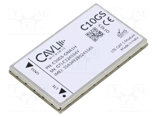 Module: LTE; Down: 10Mbps; Up: 5Mbps; LGA; SMD; GNSS,LTE CAT1; eSIM CAVLI WIRELESS INCORPORATED C10GS-GNA1H