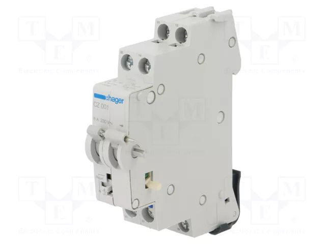 Auxiliary/signalling contacts; 230VAC; 6A; side HAGER CZ001