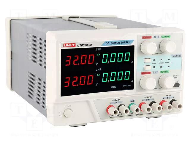 Power supply: laboratory; linear,multi-channel; 0÷32VDC; 0÷3A UNI-T UTP3303-II