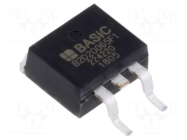 Diode: Schottky rectifying; TO263-2; SiC; SMD; 650V; 20A; reel,tape BASiC SEMICONDUCTOR B2D20065F1