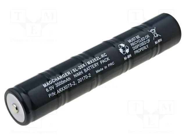 Re-battery: Ni-MH; 6V; 3500mAh; Ø33x180mm; Cells quantity: 5 JJJ ACCU-SL20X/6V