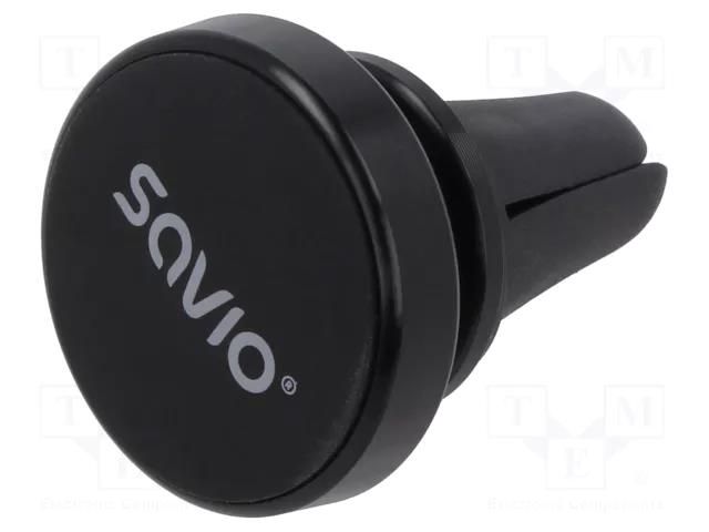 Car holder; black; air vent; Features: magnetic holder SAVIO SAVCH-02