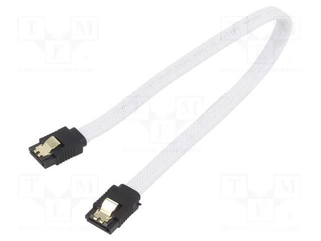 Cable: SATA; SATA plug,both sides; 0.3m; SATA III; white; 6Gbps SAVIO SAVGAK-01