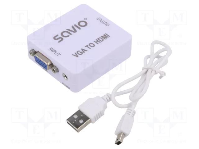 Converter; Support: 1080p,FullHD; white SAVIO SAVKABELCL-110