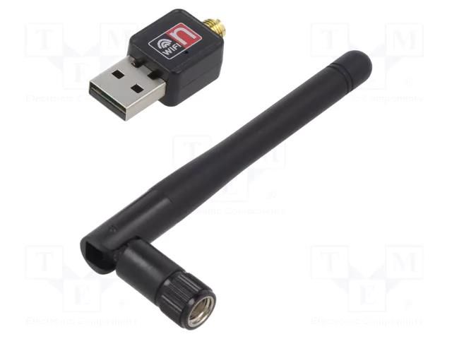 PC extension card: WiFi network; USB A plug; USB 2.0; black SAVIO SAVKABELCL-63