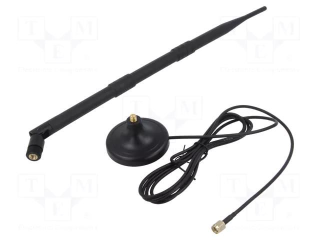 Antenna; black; RP-SMA; 50W; 2.4÷2.483GHz; 50Ω; 0.41m; 12dBi SAVIO SAVAK-05