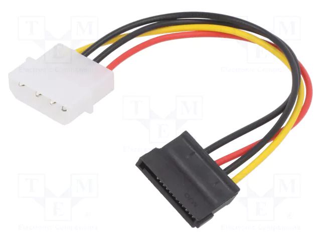 Cable: mains SATA; Molex male,SATA 15pin female; 0.18m SAVIO SAVAK-10