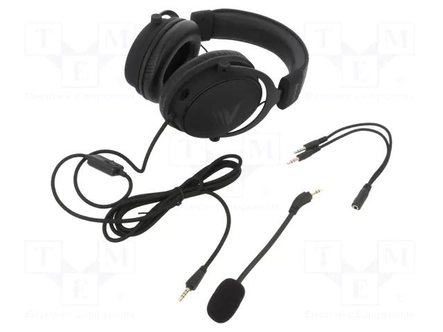 Headphones with microphone; black; Jack 3,5mm,USB A; 2.2m; 32Ω SAVIO SAVGH-NEXUS