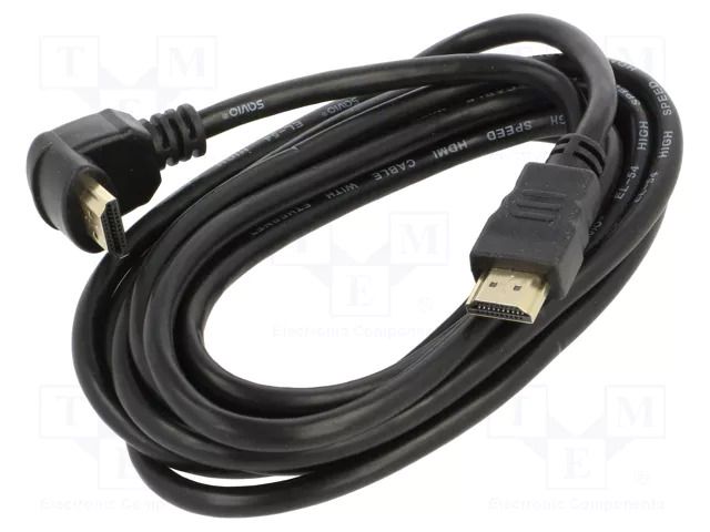 Cable; HDMI plug,HDMI plug 90° up/down; HDMI 2.0; Len: 3m; black SAVIO SAVKABELCL-109