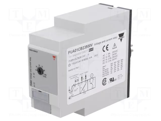 Voltage monitoring relay; 115/230VAC; socket; SPDT; 250VAC/8A CARLO GAVAZZI PUA01CB23500V