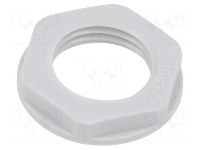 Nut; M16; polyamide; 22mm; light grey; Thread: metric; Pitch: 1.5 TE Connectivity 1SNG607004R0000