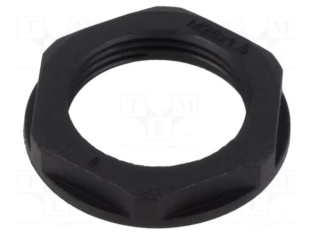 Nut; M25; polyamide; 32mm; black; Thread: metric; Pitch: 1.5 TE Connectivity 1SNG607012R0000