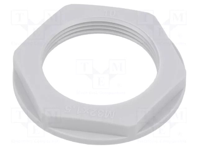 Nut; PG29; polyamide; 46mm; light grey; Thread: PG; Entrelec TE Connectivity 1SNG607058R0000