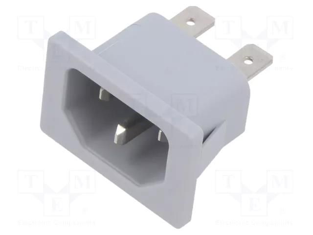 Connector: AC supply; socket; male; 10A; 250VAC; C14 (E); 1061 SCHURTER 6162.0011