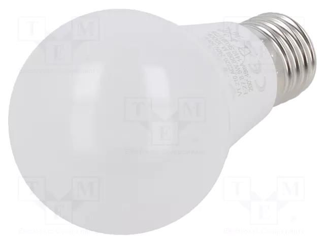 LED lamp; warm white; E27; 220/240VAC; 806lm; P: 8.5W; 200°; 3000K V-TAC VT-210-N
