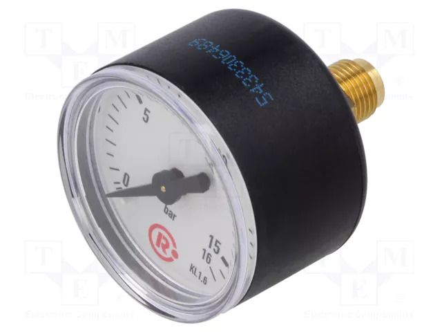 Manometer; 0÷16bar; G 1/8",rear connection; 40mm; Temp: -20÷60°C PNEUMAT 110.47-K