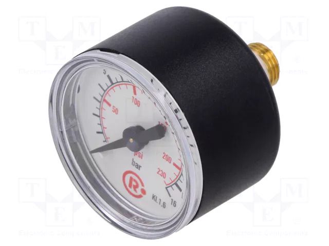 Manometer; 0÷16bar; G 1/8",rear connection; 40mm; Temp: -20÷60°C PNEUMAT 110.47-KD