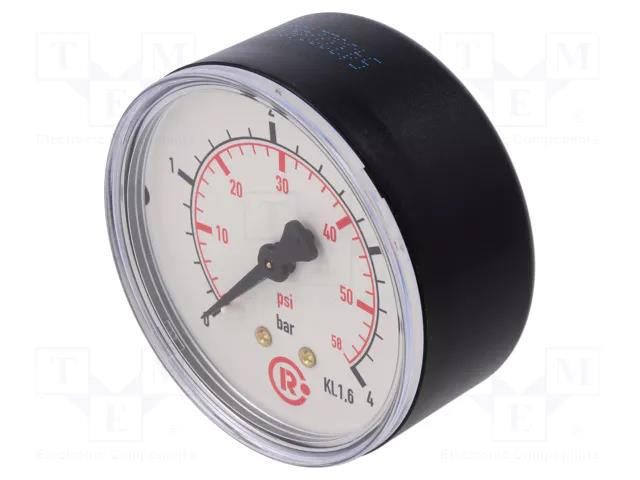 Manometer; 0÷4bar; 63mm; non-aggressive liquids,inert gases PNEUMAT 215-KD