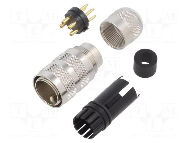 Connector: M16; plug; male; soldering; for cable; PIN: 4; 6A; 250V BINDER 99-5109-40-04