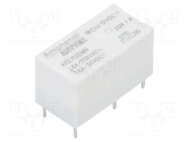 Relay: electromagnetic; SPST-NO; Ucoil: 12VDC; 8A; 8A/250VAC; AKE AMPHENOL ANYTEK AKE112DMN00G