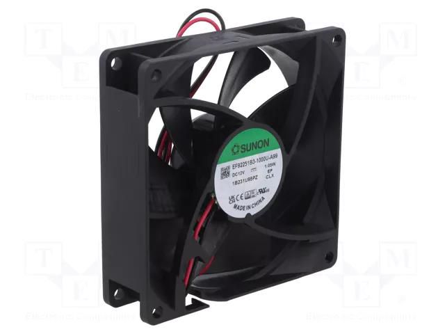 Fan: DC; axial; 12VDC; 92x92x25mm; 54.88m3/h; 32.7dBA; ball; 24AWG SUNON EF92251B3-A99-A