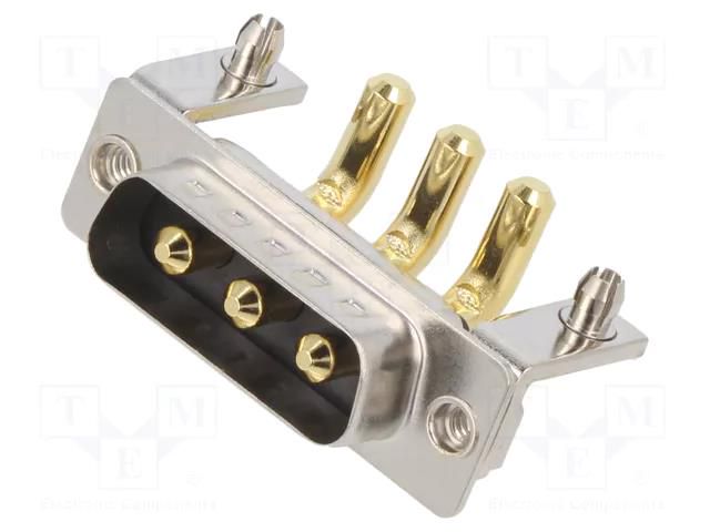 Connector: Special D-Sub; PIN: 3; plug; male; on PCBs; THT; MHCD MH CONNECTORS MHCDR3W3P4