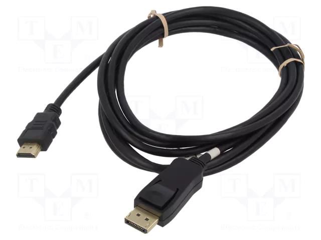 Cable; DisplayPort plug,HDMI plug; 3m; black Goobay GOOBAY-64843