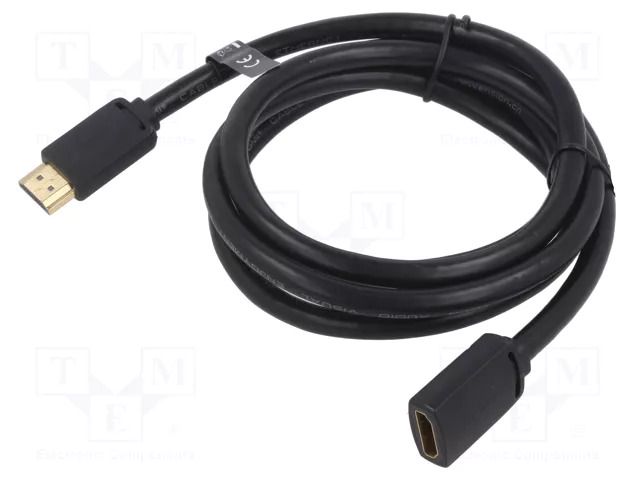Cable; HDMI socket,HDMI plug; PVC; HDMI 2.0; Len: 1.5m; black VENTION AHCBG