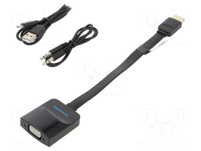 Converter; 0.15m; HDMI 1.4; Support: 1080p,FullHD; black VENTION 74346