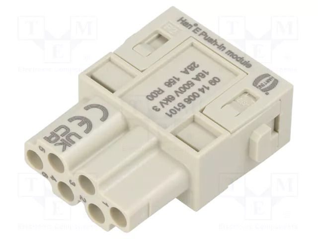 Connector: HDC; module; female; 16A; 500V; Han-Modular®; PIN: 6 HARTING 09140065101