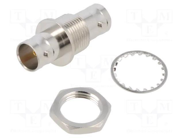 Adapter; BNC female,both sides; Insulation: PTFE; 75Ω; brass AMPHENOL RF 031-220N-75-12G
