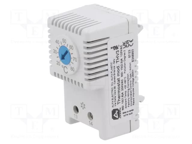 Sensor: thermostat; NO; 10A; 250VAC; screw terminals; 61x34x35mm Alfa Electric ALFA-THV3