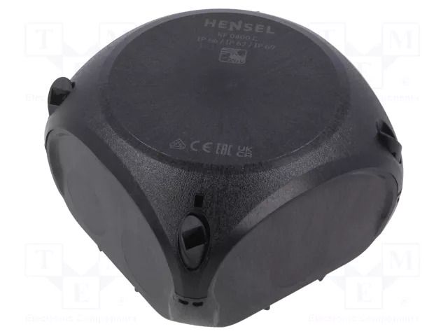 Enclosure: junction box; X: 104mm; Y: 104mm; Z: 70mm; IP66,IP67 HENSEL HENSEL-KF-0400-C