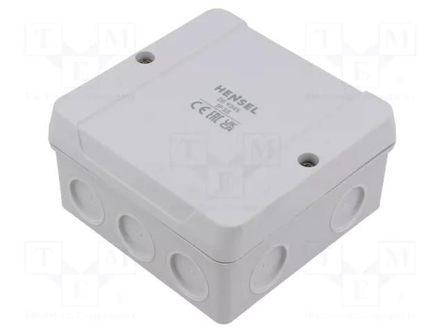 Enclosure: junction box; X: 98mm; Y: 98mm; Z: 55mm; IP55; grey HENSEL HENSEL-DE-9345