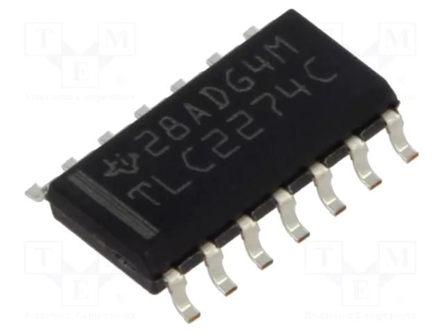 IC: operational amplifier; 2.2MHz; Ch: 4; SO14; reel,tape; IB: 100pA TEXAS INSTRUMENTS TLC2274CDR