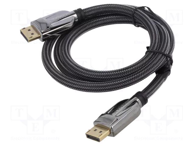 Cable; DisplayPort plug,both sides; textile; DisplayPort 1.4 VENTION HCABF