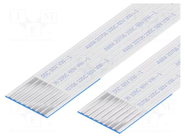 FFC tape; Cores: 8; Tape ph: 1mm; L: 101mm; 1A; 60V; FFC10-TIN GCT 10-08-A-0101-C