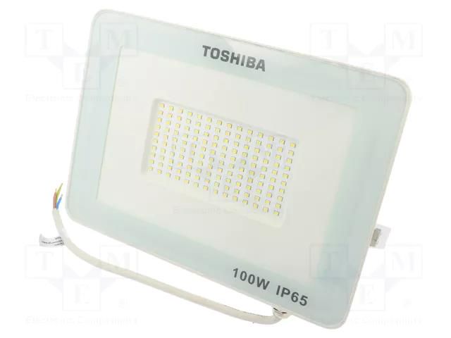 Lamp: LED flood light; 230VAC; 100W; cool white; 120°; 6500K; IP65 TOSHIBA LED LIGHTING 4711112388707